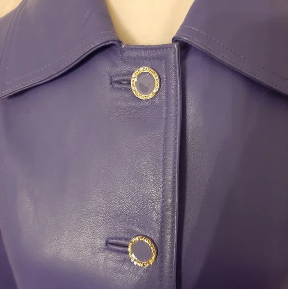 ST. JOHN Leather Coat
